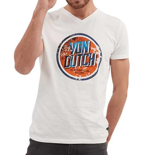 T-Shirt Blanc Homme Von Dutch Klub on Productcaster.