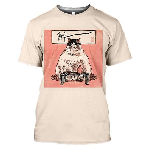 T-Shirt De Tatouage De Chat De Samouraï Rétro Pour Hommes Et Femmes... on Productcaster.