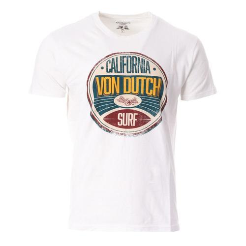 T-Shirt Blanc Homme Von Dutch Round on Productcaster.