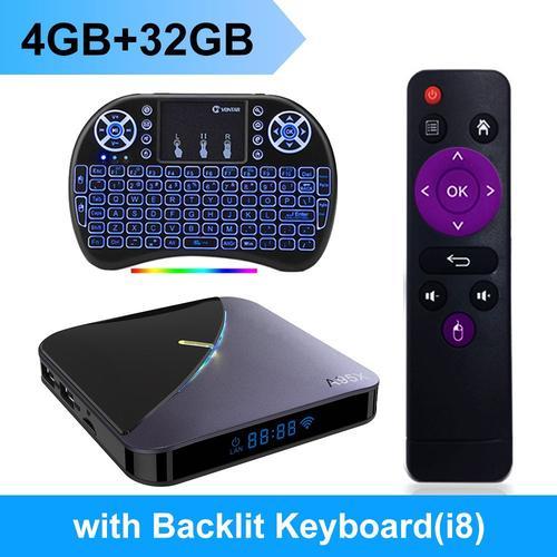 4GB32 Go Backlit i8 - Boîtier Smart TV A95X F3 Air II, Android 11, ... on Productcaster.