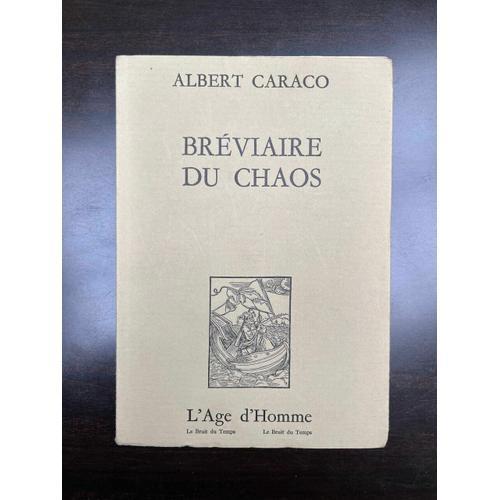 Albert Caraco Bréviaire Du Chaos L'age D'homme on Productcaster.