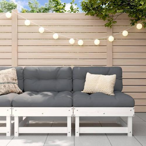 Vidaxl Canapés Centraux De Jardin 2 Pcs Blanc Bois De Pin Massif on Productcaster.