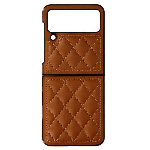 Coque Pour Samsung Z Flip 4 Simili Cuir Rhombique Rhombus Chic Marr... on Productcaster.