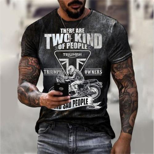 T-Shirt De Moto 3d Vintage Pour Hommes,T-Shirt À Manches Courtes,T-... on Productcaster.