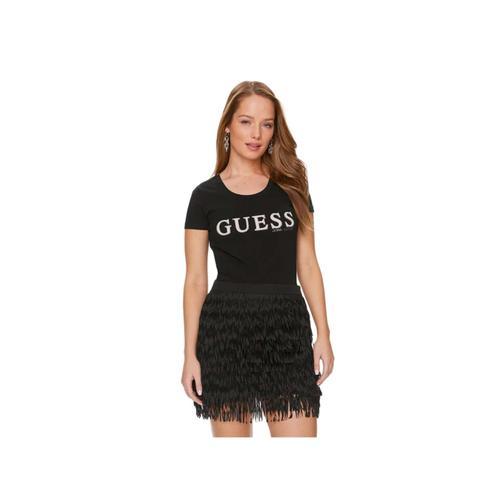 T Shirt Guess Strass Femme Noir on Productcaster.