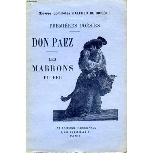 Premières Poésies. Don Paez - Les Marrons Du Feu on Productcaster.