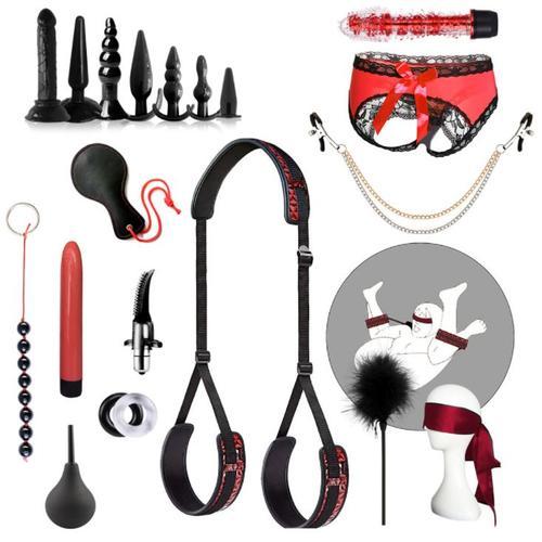 20 Pièces/Ensemble Bdsm Cuir En Peluche Bondage Vibrateur Ensemble ... on Productcaster.