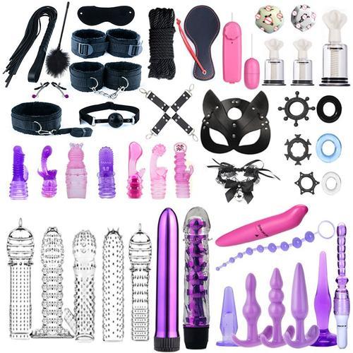 47 Pcs Bdsm Set Kits Bondage Gear Menottes Mamelon Pinces Fouet Fes... on Productcaster.