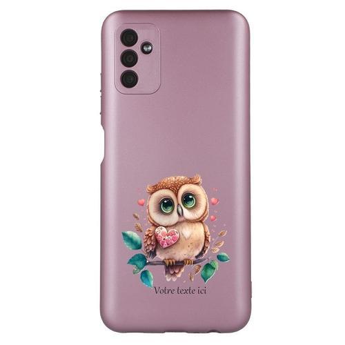 Coque Tpu Effet Metallique Rose Pour Galaxy A54 5g Chouette Et Coeu... on Productcaster.