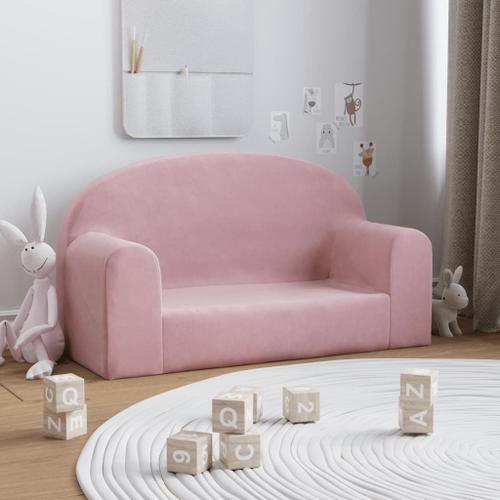 Vidaxl Canapé Pour Enfants 2 Places Rose Peluche Douce on Productcaster.