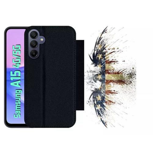 Etui À Rabat Pour Galaxy A15 4g/5g - Aigle Americain Grunge - Simil... on Productcaster.