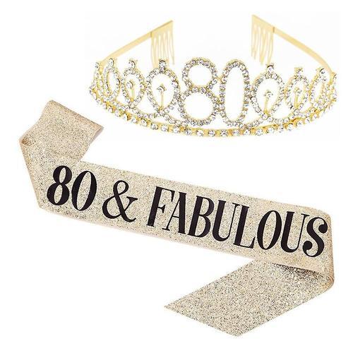 Écharpe et bandeau pour cheveux de 80e anniversaire pour femmes, ca... on Productcaster.