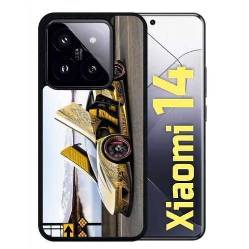 Coque Pour Redmi 14 - Tuning Voiture Jaune - Silicone - Noir on Productcaster.