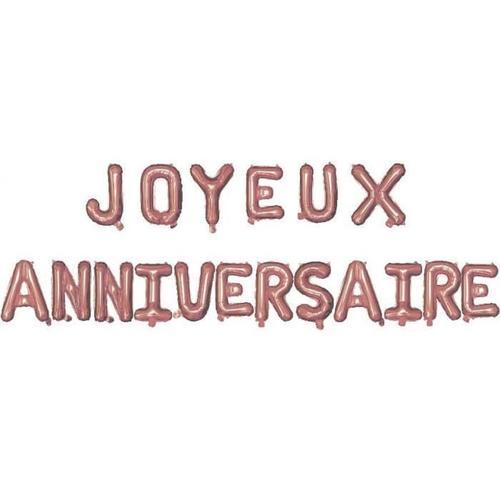 Ballon métallique aluminium joyeux anniversaire rose gold (x1) REF/... on Productcaster.