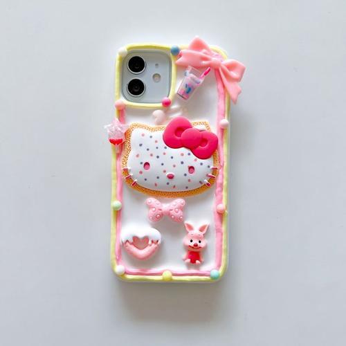 Nouvelle Coque De Téléphone Kawaii 3d Kt Cat Girl Rose Pour Iphone1... on Productcaster.