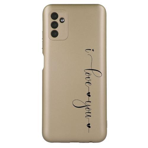 Coque Tpu Effet Metallique Dore Pour Galaxy A04s Et A13 5g I Love You on Productcaster.