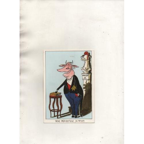 Carte Postale Xx Eme Siecle - Theme Humour - Vache Presidentielle -... on Productcaster.