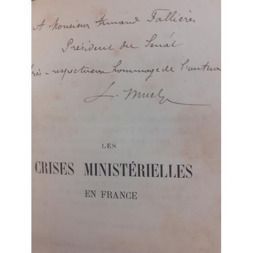 Les Crises Ministerielles En France Par Leon Muel Dédicace on Productcaster.