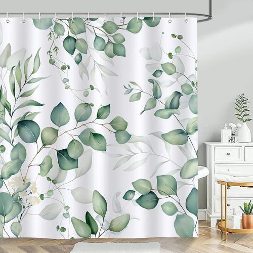 Rideau De Douche Feuilles D'eucalyptus Plante Verte 183 X 183 Cm Ri... on Productcaster.