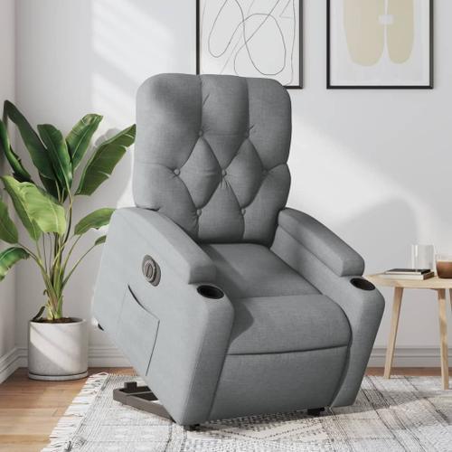 Vidaxl Fauteuil Inclinable Électrique Gris Clair Tissu on Productcaster.