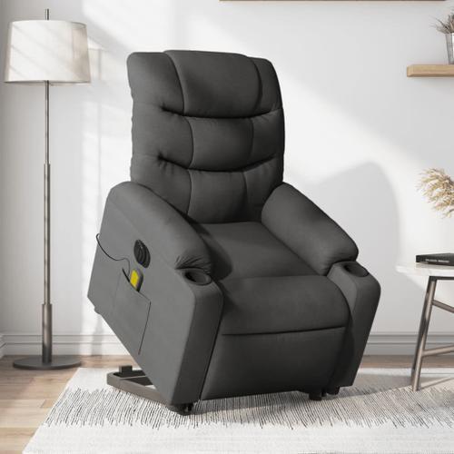 Vidaxl Fauteuil Inclinable De Massage Électrique Gris Foncé Tissu on Productcaster.