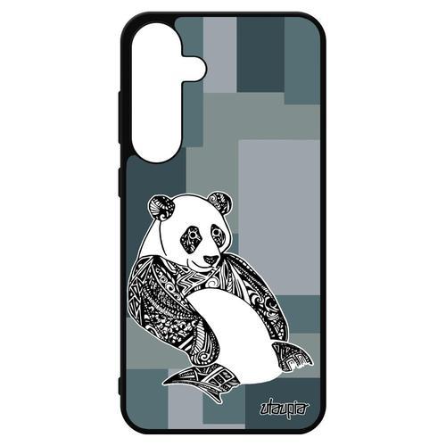 Coque Silicone Pour Galaxy S24+ Plus Panda Geometrique Gris Ethniqu... on Productcaster.