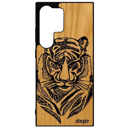 Coque Bois Tigre De Protection Pour S24 Ultra Silicone Noir Et Blan... on Productcaster.