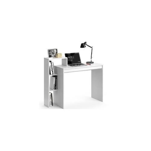 Bureau Informatique Meuble En Bois Blanc Design Moderne Compartimen... on Productcaster.