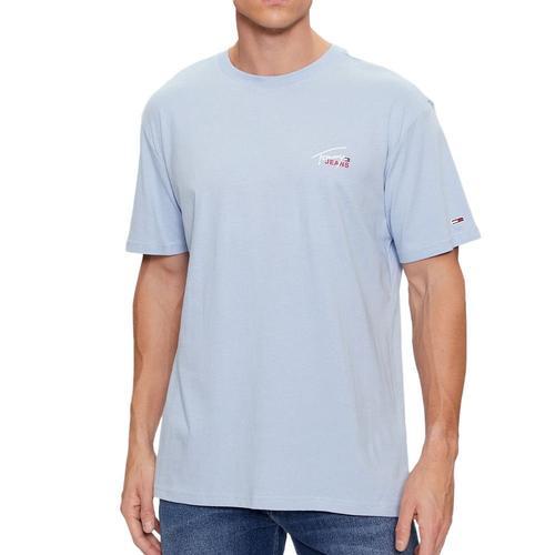 T-Shirt Bleu Homme Tommy Hilfiger Small Flag on Productcaster.