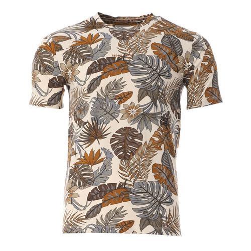 T-Shirt Écru/Marron Homme Teddy Smith Antone on Productcaster.