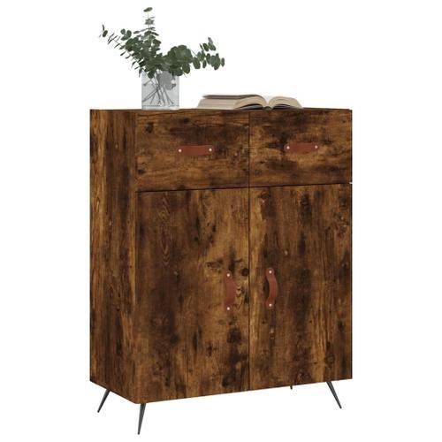 Buffet Chêne Fumé 69,5x34x90 Cm Bois D'ingénierie on Productcaster.