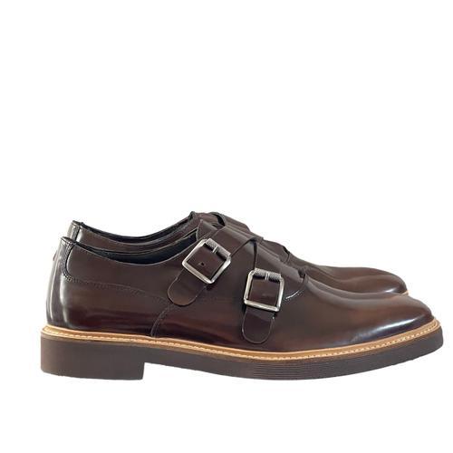 Chaussure Homme Derby Double Boucle Cuir Marron Geox Taille 43 on Productcaster.