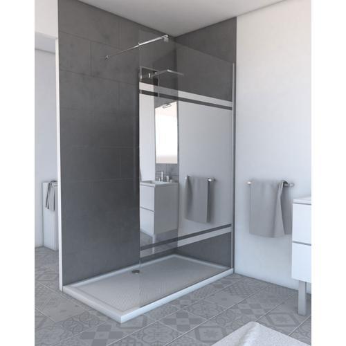 Pack Paroi de Douche 120x200cm - Bande Miroir - Barre de Fixation E... on Productcaster.