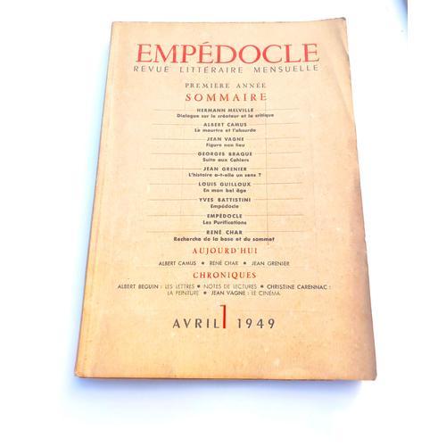 Empédocle N° 1 Août-Septembre 1947.Sommaire : Herman Meelville,Albe... on Productcaster.