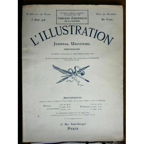 Journal Universel N 3831 74 Année 5 Aout 1916 on Productcaster.