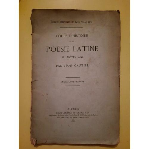 Cours D'histoire De La Poésie Latine Au Moyen Âge on Productcaster.