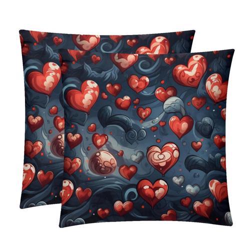 Soft And Comfortable Plush Pillow Covers - Holiday Hearts Decoratio... on Productcaster.