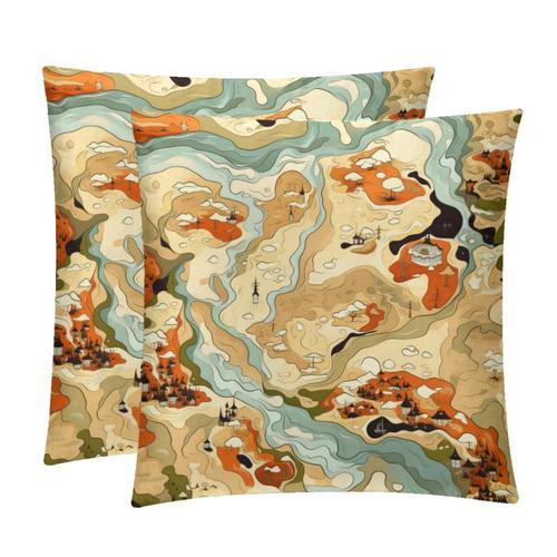 Soft And Comfortable Plush Pillow Covers - Holiday Map Decoration O... on Productcaster.