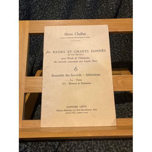 Henri Challan 380 Basses Et Chants Donnés Volume 6 A Textes Ed. Leduc on Productcaster.