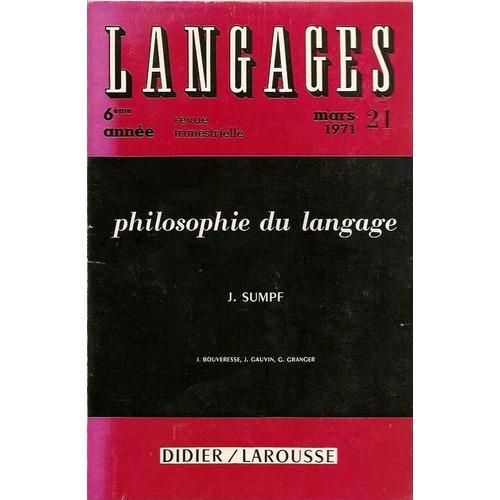 Langages N° 21 : Philosophie Du Langage on Productcaster.