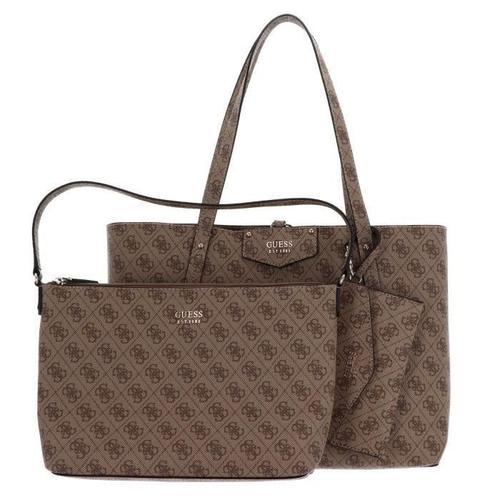 GUESS Sac shopper brun clair pour femme - Eco Brenton Tote Latte Lo... on Productcaster.