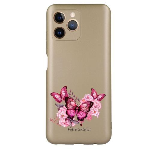 Coque Tpu Effet Metallique Dore Pour Iphone 11 Papillon Et Fleur Ro... on Productcaster.