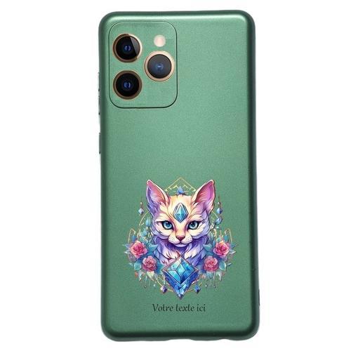 Coque Tpu Effet Metallique Vert Pour Iphone 11 Chat Et Talisman Fle... on Productcaster.