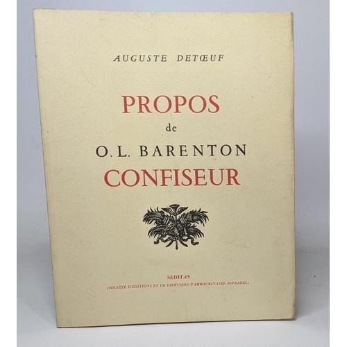 Propos De O. -L. Barenton Confiseur - Ancien Élève De L'école Polyt... on Productcaster.