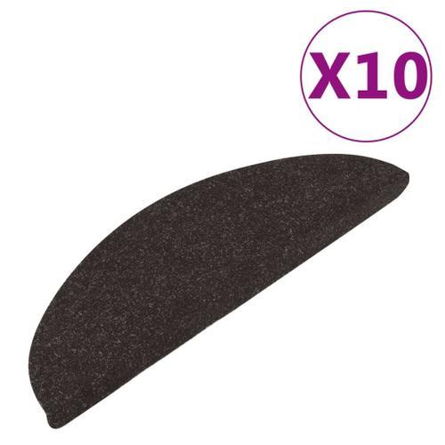 Vidaxl Tapis D'escalier Auto-Adhésifs 10 Pcs Noir 65x22,5x3,5 Cm on Productcaster.