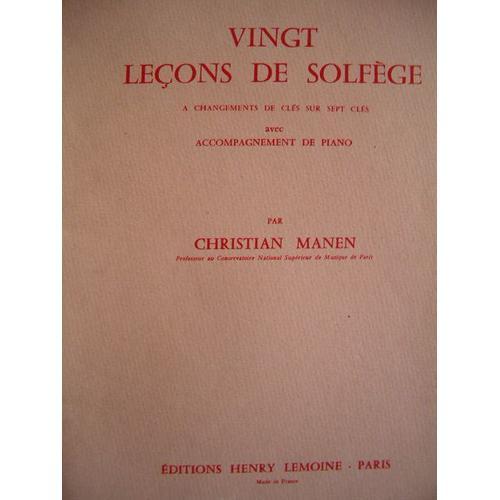 Vingt Leçons De Solfege A Changements De Cles Sur Sept Cles Avec Ac... on Productcaster.