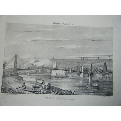 Lithographie 19ème Port Sainte Marie Lot Et Garonne on Productcaster.