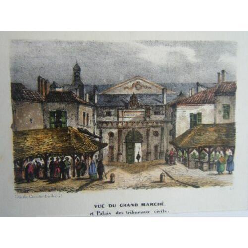 Litho Gouachee Gommee Constant 19è Bordeaux Grand Marche Palais Tri... on Productcaster.