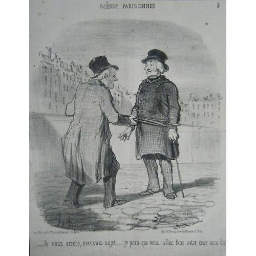 Lithographie De Daumier 19ème Scenes Parisiennes on Productcaster.