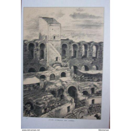 Retirage 20ème D'apres Lithographie Robida Arles Interieur Des Arenes on Productcaster.